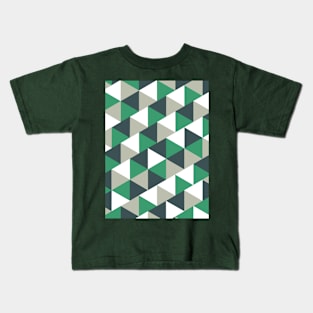 Green Geometric Triangles Kids T-Shirt